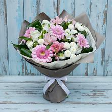 Букет цветов из:  Герберы, Альстромерии и Хризантемы #REPLACE_PRED# Лесной Кировской области