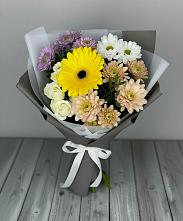 Букет цветов из:  Розы, Герберы и Хризантемы #REPLACE_PRED# Лесной Кировской области