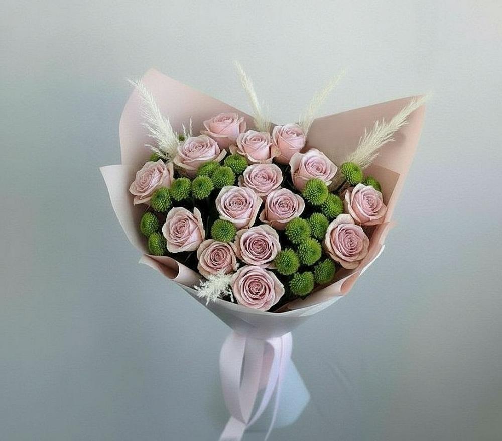 Букет цветов из: Розы и Хризантемы в Лесной Кировской области