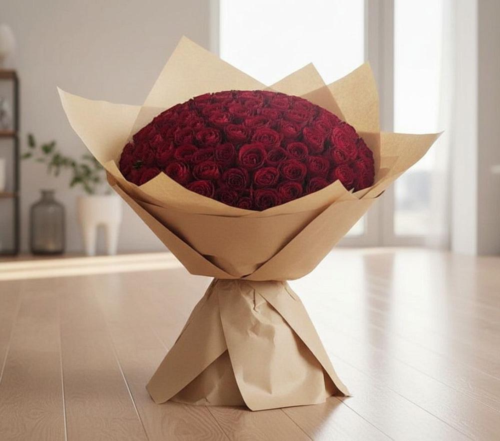 Букет 101 Красная роза в Лесной Кировской области