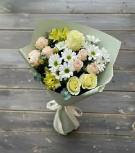 Букет цветов из:  Альстромерии, Розы и Хризантемы в Лесной Кировской области