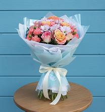 Букет цветов из:  Хризантемы и Розы #REPLACE_PRED# Лесной Кировской области