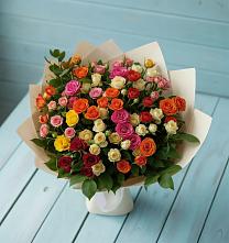 Букет Микс из разноцветных кустовых роз #REPLACE_PRED# Лесной Кировской области